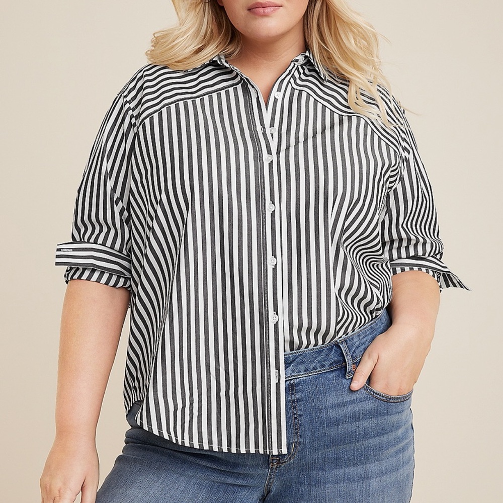 Striped button down